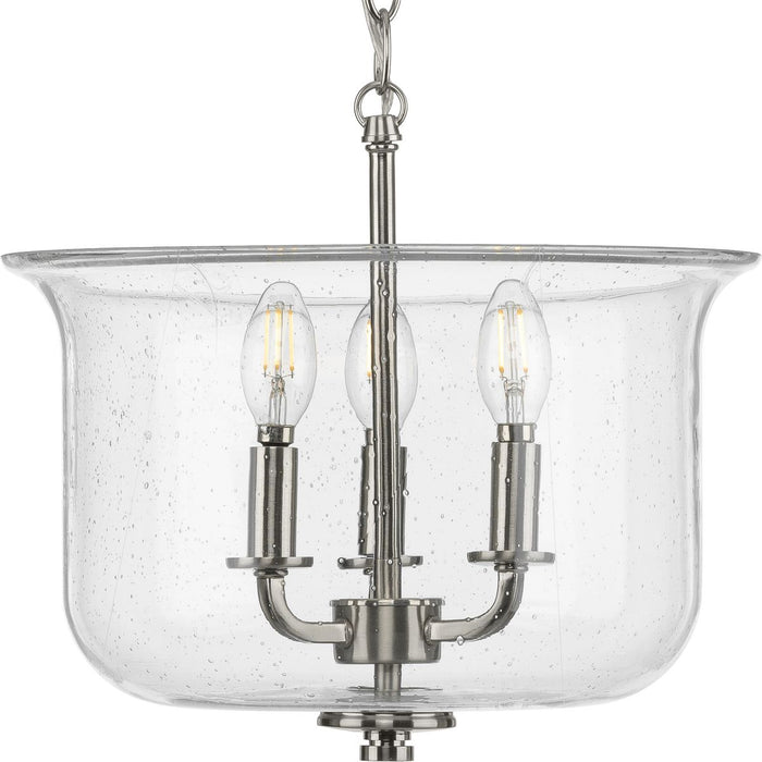Progress Lighting Winslett Collection Brushed Nickel Three-Light Semi-Flush Convertible (P350153-009)