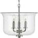 Progress Lighting Winslett Collection Brushed Nickel Three-Light Semi-Flush Convertible (P350153-009)