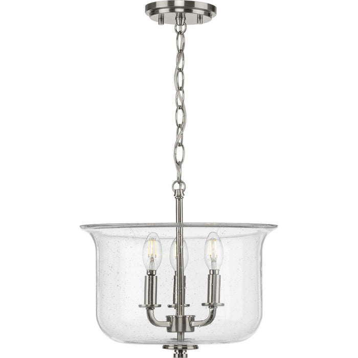 Progress Lighting Winslett Collection Brushed Nickel Three-Light Semi-Flush Convertible (P350153-009)