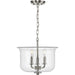 Progress Lighting Winslett Collection Brushed Nickel Three-Light Semi-Flush Convertible (P350153-009)