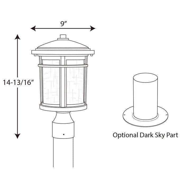 Progress Lighting Wish Collection One-Light LED Post Lantern 3000K (P6424-3130K9)