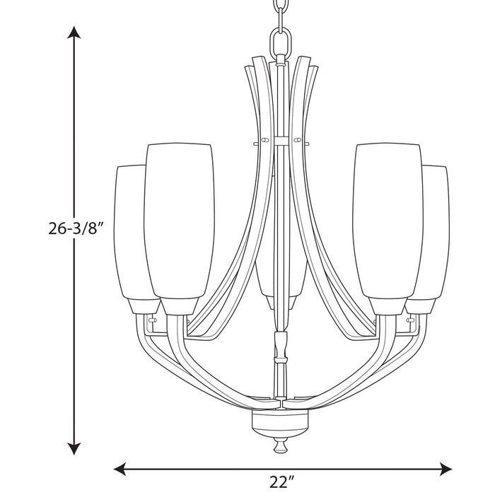 Progress Lighting Wisten Collection Five-Light Chandelier (P4436-09)