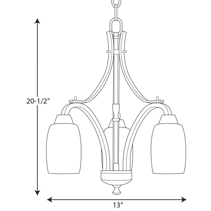 Progress Lighting Wisten Collection Three-Light Chandelier (P4434-09)