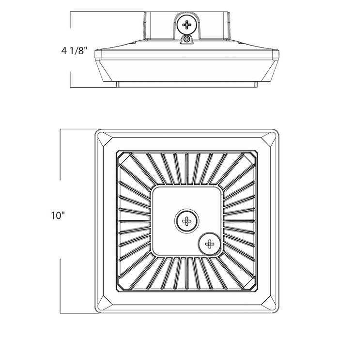 RAB Porto Field Adjustable LED Garage Light 55W/42W/30W 3500K/4000K/5000K Square On/Off Photocell Bronze (PRT55S)