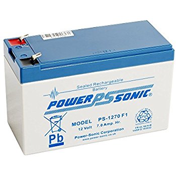 Power-Sonic 12V 7.0 AH Rechargeable Sealed Lead Acid Battery (PS-1270 F1)