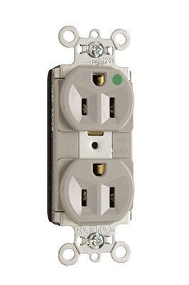 Pass and Seymour PlugTail Hospital Grade Compact Design Receptacle 15A/125V Gray (PT8200HGRY)