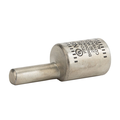NSI Offset Aluminum Tin Plated Pin Terminal 250 MCM Wire Size 3/0 AWG Solid Pin Aluminum/ Copper (PTO-250)