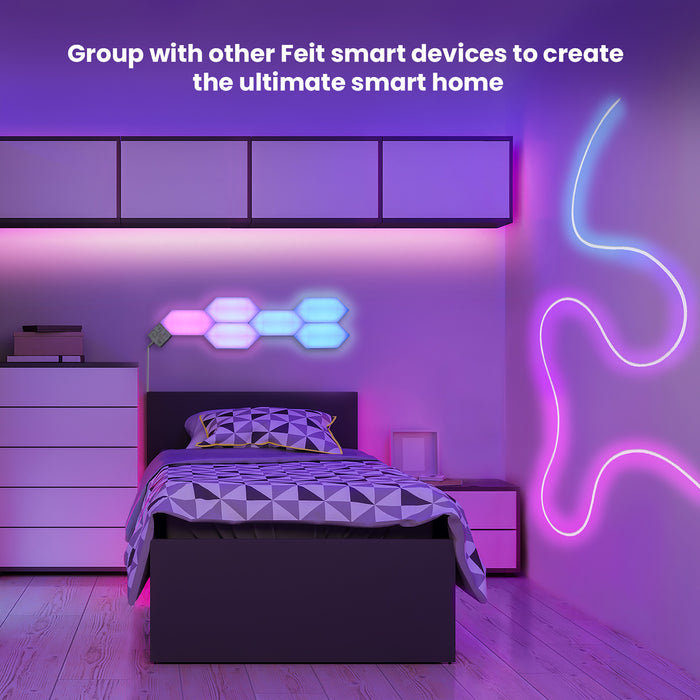 Feit Electric Smart Linkable Hexagon Light Tiles 6-Pack Starter Kit (HEX/CHASE/AG/6KIT)