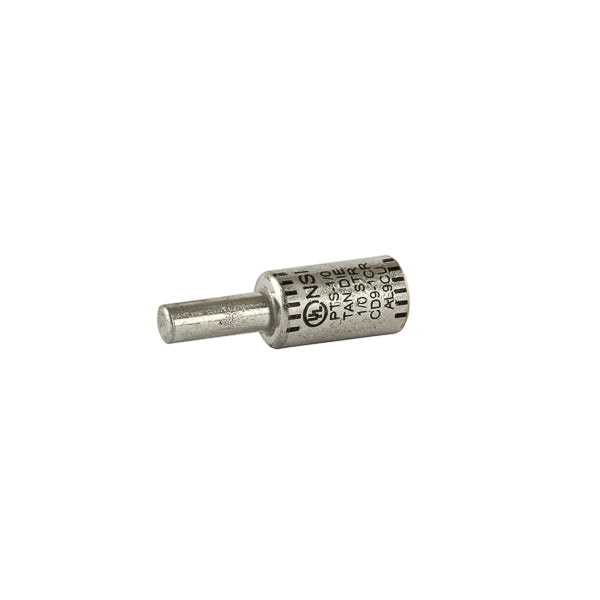 NSI Aluminum Tin Plated Pin Terminal 1/0 AWG Wire Size 2 AWG Solid Pin Aluminum/ Copper (PTS1/0)