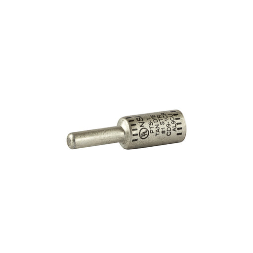 NSI Aluminum Tin Plated Pin Terminal 1 AWG Wire Size 3 AWG Solid Pin Aluminum/ Copper (PTS1)