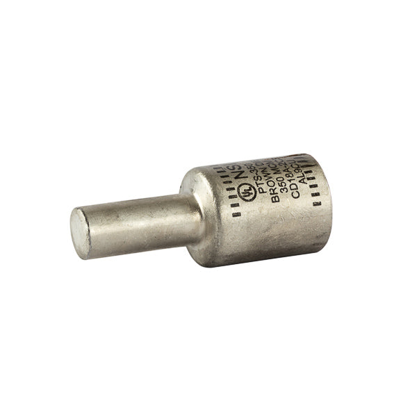 NSI Aluminum Tin Plated Pin Terminal 350 MCM Wire Size 250 MCM Solid Pin Aluminum/ Copper (PTS350)