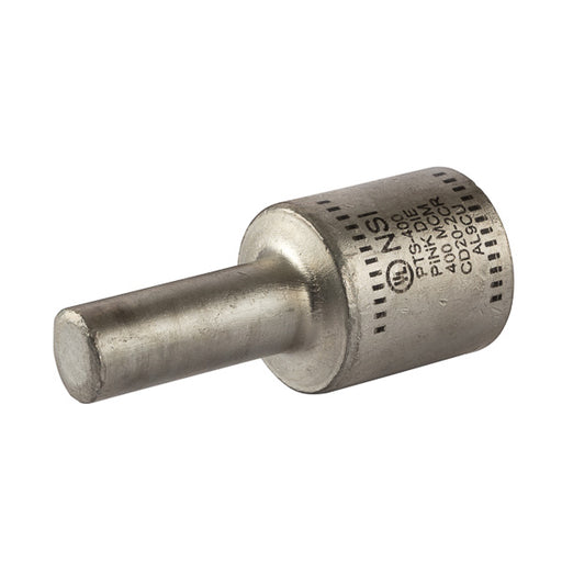 NSI Aluminum Tin Plated Pin Terminal 400 MCM Wire Size 300 MCM Solid Pin Aluminum/ Copper (PTS400)