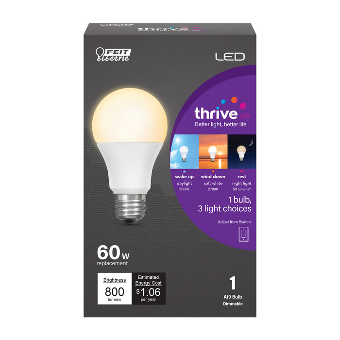 Feit Electric A19 Day And Night Circadian Plus Night Light LED Light Bulb (OM60NL2CCTCAHLTHLEDI)