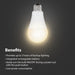 Feit Electric 8.8W [60W Equivalent] Adjustable White CCT Selectable 2700K/3000K/3500K/4000K/5000K Rechargeable Battery-Powered LED Bulb With Remote (OM60/5CCTCA/BAT/LEDI)