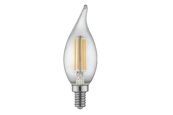 QLS 4W LED F10 5000K 320Lm 120V 80 CRI Candelabra E12 Base Dimmable Bulb (FF11D4050EE12C)