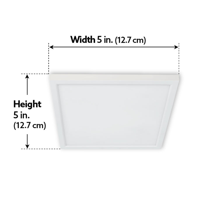 Feit Electric 5 Inch 7.2W [50W Equivalent] CCT Selectable 3000K/3500K/4000K/5000K/6500K White Square Flat Panel Ceiling Downlight (74204/6WYCA)