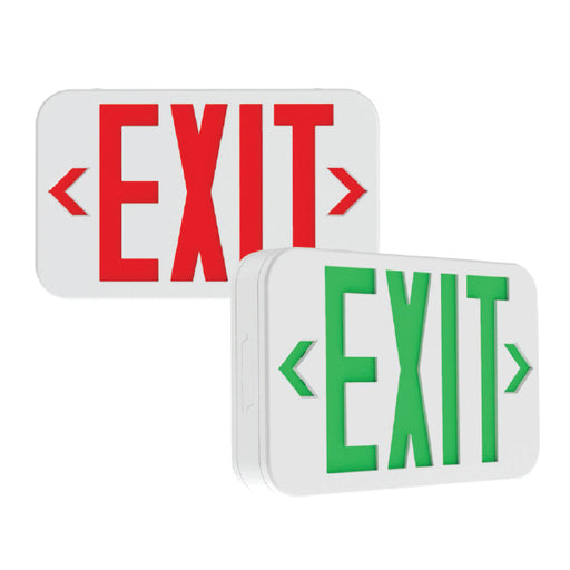 Exitronix Slim Thermoplastic Exit-AC Only Universal Single/Double-Face Red/Green Letters White Finish 120/277V (QXS-U-WH)