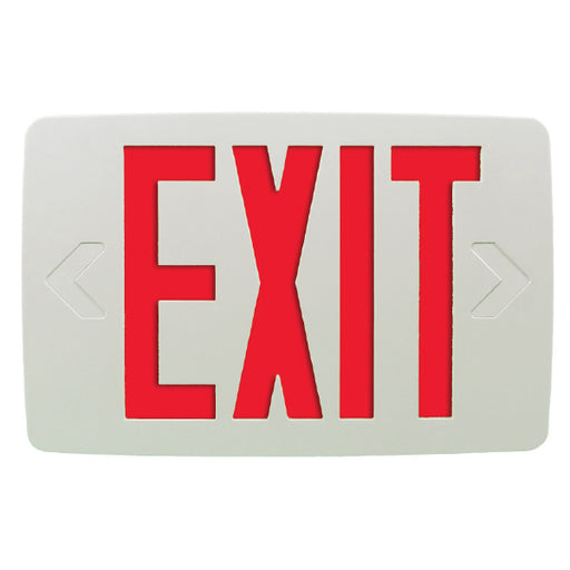 Exitronix Thin Thermoplastic Exit-AC Only Universal Single/Double-Face Red Letters White 120/277V (QXT-R-WH)