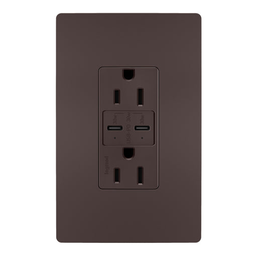 Pass and Seymour Radiant 30W Power Delivery USB Type C/C Outlet 15A Dark Bronze (R26USBPDDBCC6)