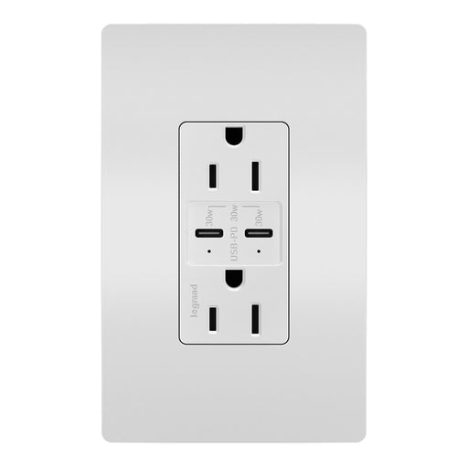 Pass and Seymour Radiant 30W Power Delivery USB Type CC Outlet 15A White (R26USBPDWCC6)