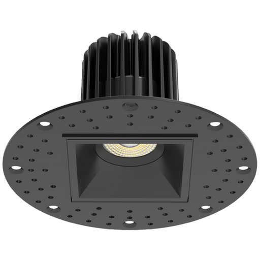 RAB LED Trimless Downlight 2 Inch Square 9W 600Lm 90 CRI CCT Selectable 2700K/3000K/3500K/4000K/5000K 38 Degree Beam Angle Triac Dimming Black Smooth (R2STLB)