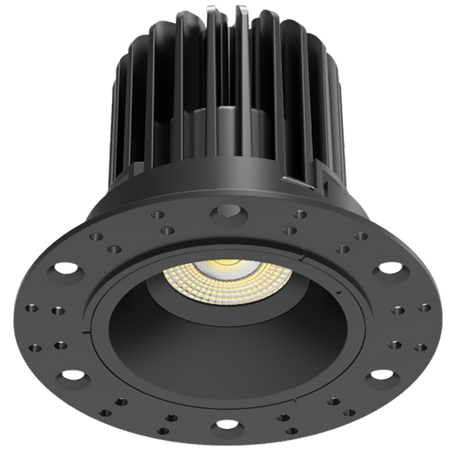 RAB LED Trimless Downlight 2 Inch Round 9W 600Lm 90 CRI CCT Selectable 2700K/3000K/3500K/4000K/5000K 38 Degree Beam Angle Triac Dimming Black Smooth (R2TLB)