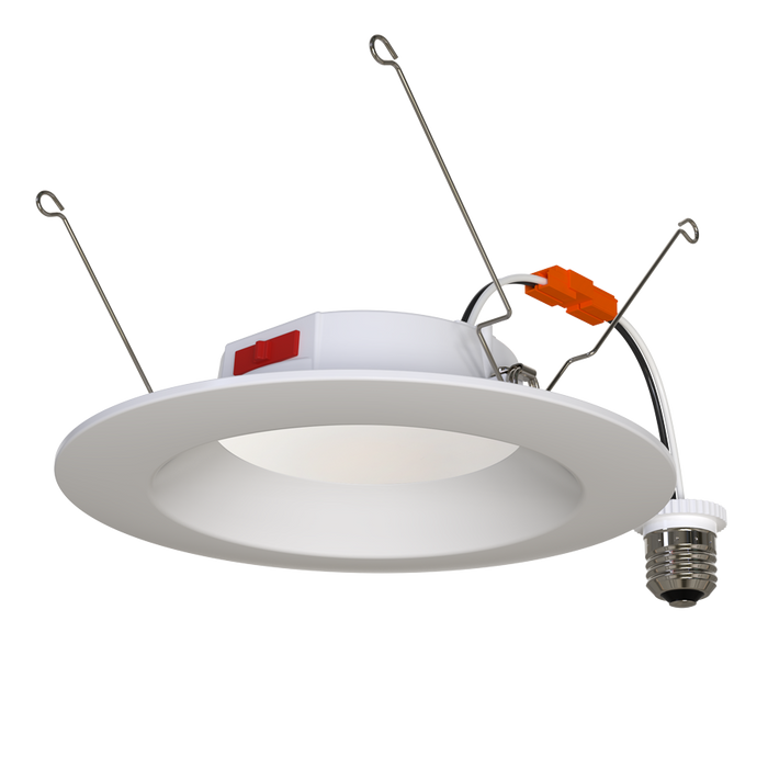 RAB LED Economical Recessed Retrofit Downlight 6 Inch Round E26 White 10W 900Lm CCT Field Adjustable 2700K/3000K/3500K/4000K/5000K 90 CRI (R34-6)