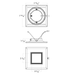 RAB LED Recessed Retrofit Downlight Square 6 Inch 9W CCT Selectable 2700K/3000K/3500K/4000K/5000K 120V 90 CRI Black Baffle Trim (R34S-6B-B)