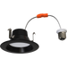 RAB 4 Inch LED Round Retrofit Downlight Wattage/CCT Selectable 7W/6W/5W 2700K/3000K/3500K/4000K/5000K 90 CRI 120V Black Baffle Trim (R34X-4B-B)