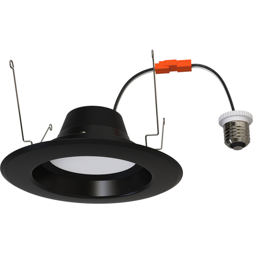 RAB 6 Inch LED Round Retrofit Downlight Wattage/CCT Selectable 14W/11W/7.5W 2700K/3000K/3500K/4000K/5000K 90 CRI 120V Smooth Splay Trim (R34X-6-B)