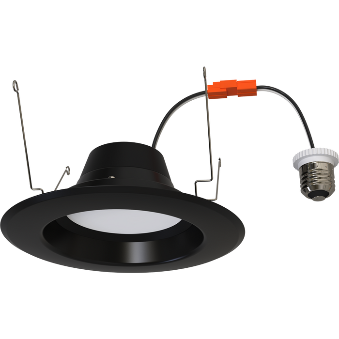RAB 6 Inch LED Round Retrofit Downlight Wattage/CCT Selectable 14W/11W/7.5W 2700K/3000K/3500K/4000K/5000K 90 CRI 120V Smooth Splay Trim (R34X-6-B)