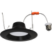 RAB 6 Inch LED Round Retrofit Downlight Wattage/CCT Selectable 14W/11W/7.5W 2700K/3000K/3500K/4000K/5000K 90 CRI 120V Black Baffle Trim (R34X-6B-B)