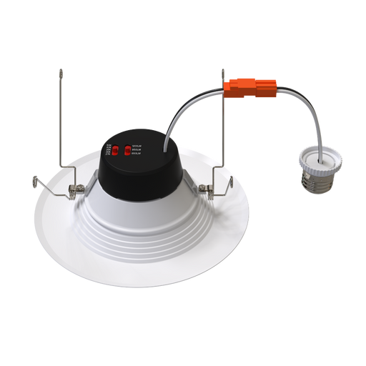 RAB 6 Inch LED Retrofit Downlight Wattage/CCT Selectable 14W/11W/7.5W 2700K/3000K/3500K/4000K/5000K Baffle Trim 90 CRI White (R34X-6B)