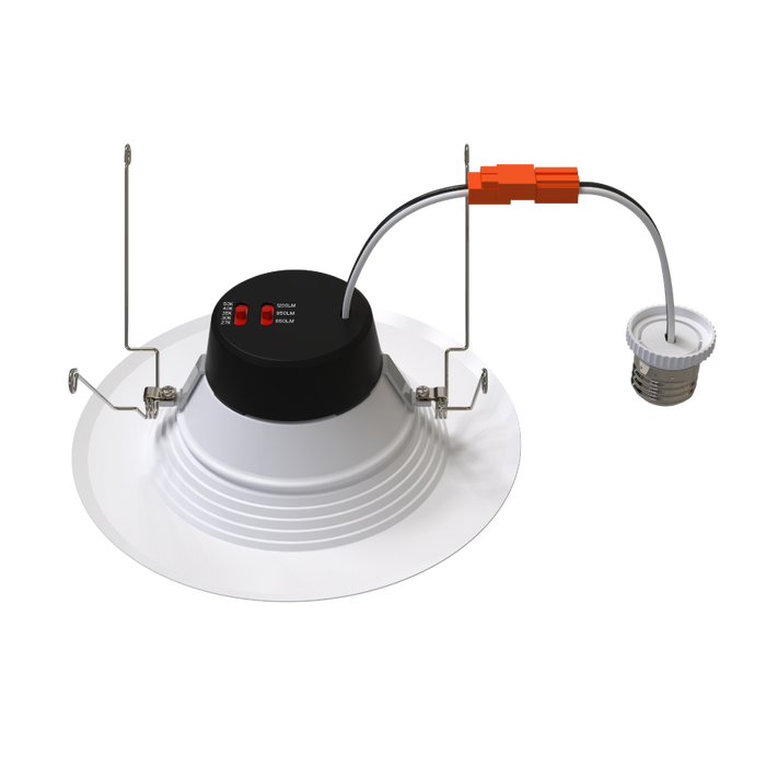 RAB 6 Inch LED Retrofit Downlight Wattage/CCT Selectable 14W/11W/7.5W 2700K/3000K/3500K/4000K/5000K Baffle Trim 90 CRI White (R34X-6B)