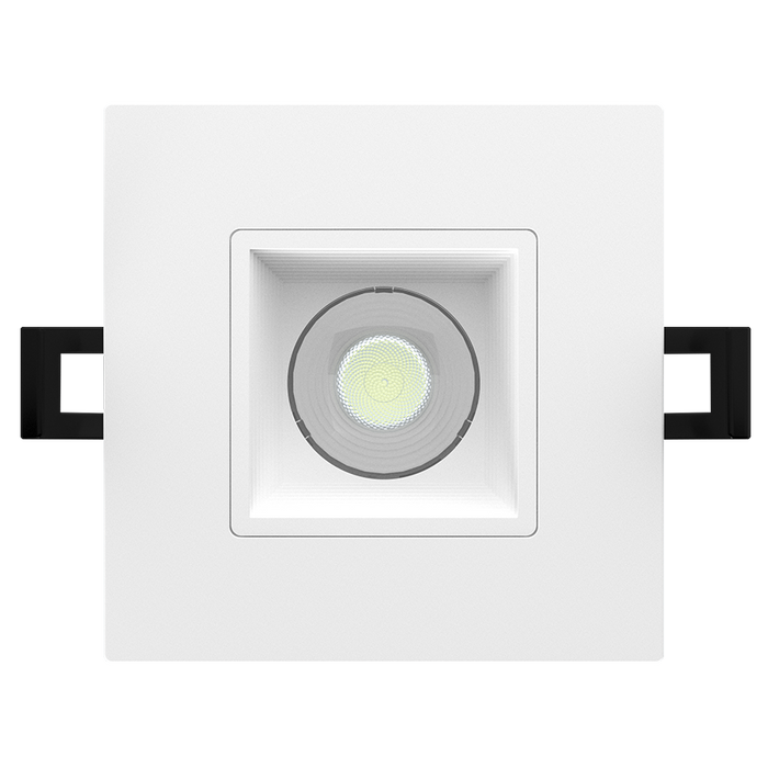 RAB 3 Inch LED Recessed Downlight 9W 90 CRI CCT Field Adjustable 2700K/3000K/3500K/4000K/5000K Triac Dimming Square White Baffle Trim (R3S-9B)