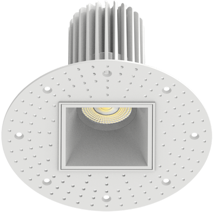 RAB LED Trimless Downlight 3 Inch Square 15W CCT Selectable 2700K/3000K/3500K/4000K/5000K 1000Lm 90 CRI 38 Degree Beam Angle Triac Dimming White Smooth (R3STL)