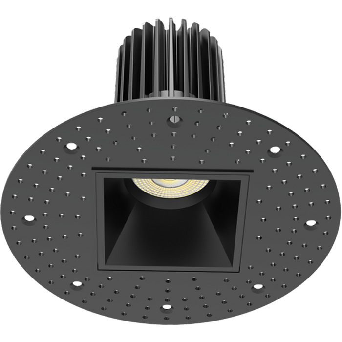 RAB LED Trimless Downlight 3 Inch Square 15W CCT Selectable 2700K/3000K/3500K/4000K/5000K 1000Lm 90 CRI 38 Degree Beam Angle Triac Dimming Black Smooth (R3STLB)