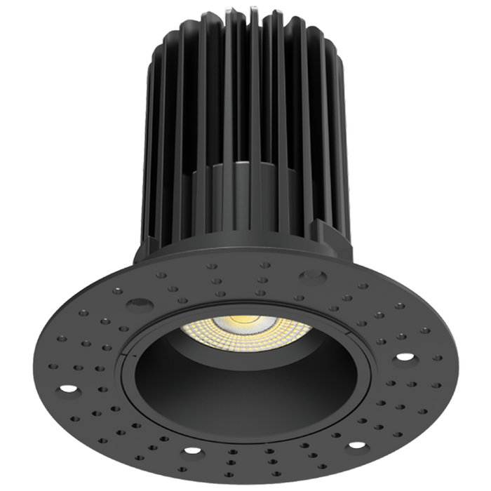 RAB LED Trimless Downlight 3 Inch Round 15W CCT Selectable 2700K/3000K/3500K/4000K/5000K 1000Lm 90 CRI 38 Degree Beam Angle Triac Dimming Black Smooth (R3TLB)