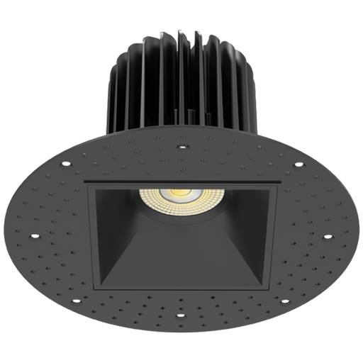 RAB LED Trimless Downlight 4 Inch Square 20W CCT Selectable 2700K/3000K/3500K/4000K/5000K 1600Lm 90 CRI 38 Degree Beam Angle Triac Dimming Black Smooth (R4STLB)