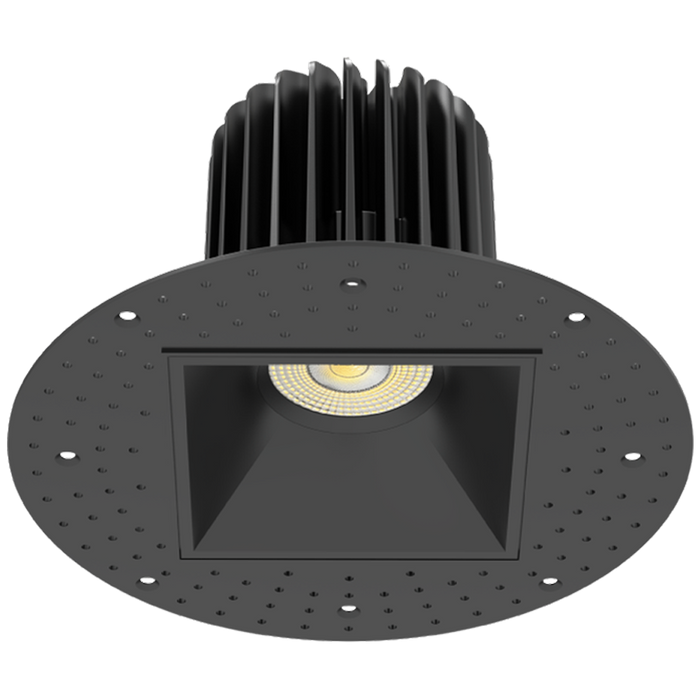 RAB LED Trimless Downlight 4 Inch Square 20W CCT Selectable 2700K/3000K/3500K/4000K/5000K 1600Lm 90 CRI 38 Degree Beam Angle Triac Dimming Black Smooth (R4STLB)