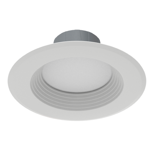 RAB Recessed HO 6 Inch Round E26 Base Baffle Metallic White 14W 1200Lm 5 CCT 90 CRI Triac Dimming (R6R149FA120WB)