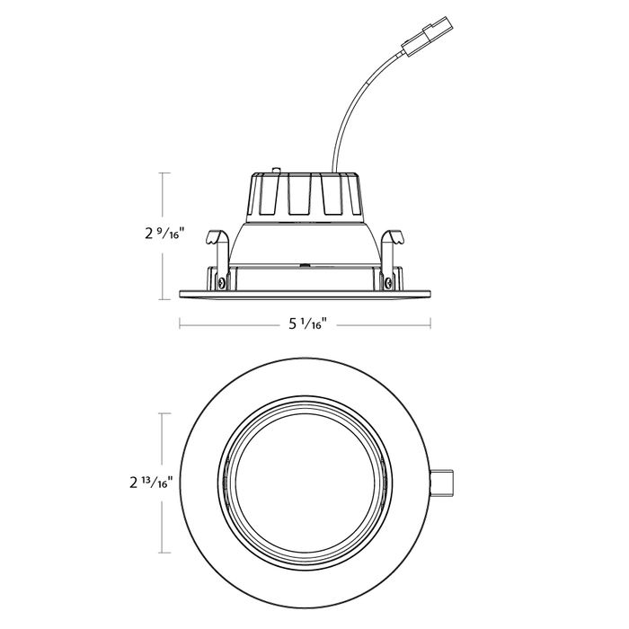 RAB 4 Inch LED Gimbal Retrofit Downlight 8W CCT Selectable 2700K/3000K/3500K/4000K/5000K 90 CRI Smooth Trim Black Finish (RA4R89FA120BS)