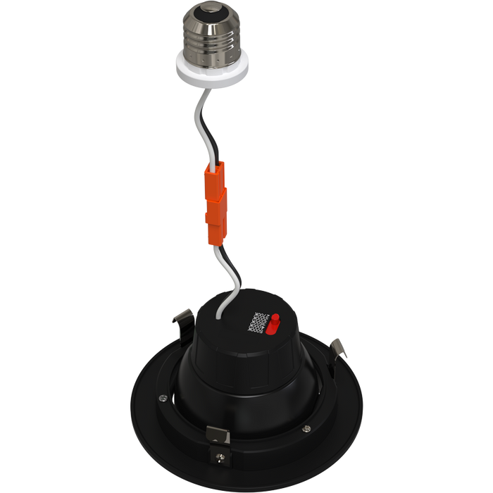 RAB 4 Inch LED Gimbal Retrofit Downlight 8W CCT Selectable 2700K/3000K/3500K/4000K/5000K 90 CRI Smooth Trim Black Finish (RA4R89FA120BS)