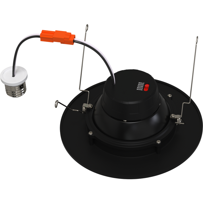 RAB 6 Inch LED Gimbal Retrofit Downlight 11W CCT Selectable 2700K/3000K/3500K/4000K/5000K 90 CRI Smooth Trim Black Finish (RA6R119FA120BS)