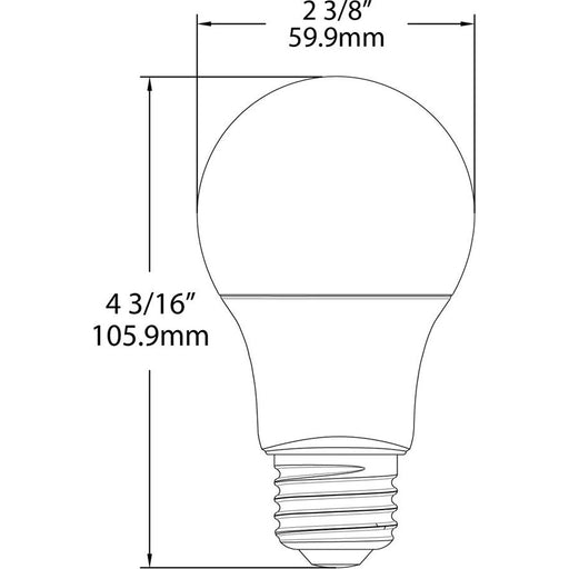 RAB Bulb A19 10W 60W Equivalent 800Lm E26 80 CRI 3500K Dimmable (A19-10-E26-835-DIM)