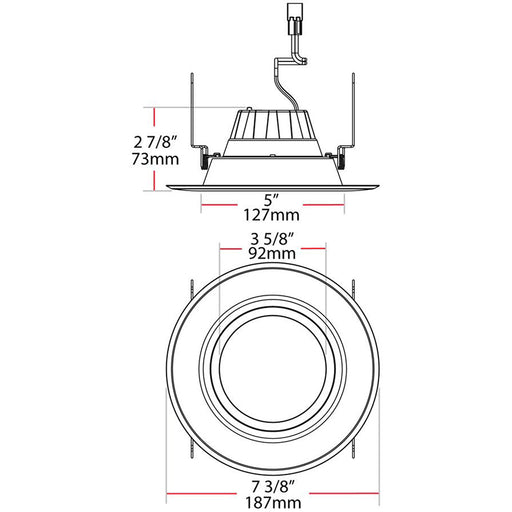 RAB Downlight Recessed 6 Inch Round 14W 1200Lm E26 92 CRI 3500K 120V Smooth (R6R14935120WS)