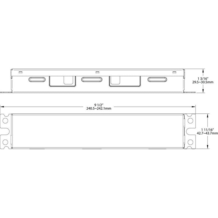 RAB Driver Type C 2 Foot T8 4 Lamps Dimmable (DRI-24T8-4L-DIM)