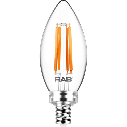RAB Filament B11 3.3W 40W Equivalent 300Lm E12 90 CRI 2700K Dimmable Clear (B11-3-E12-927-F-C)