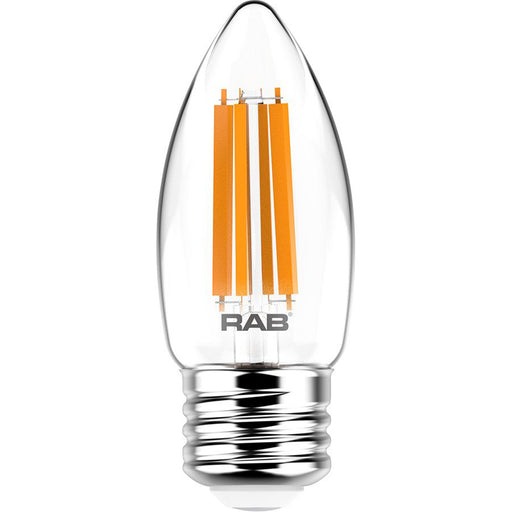 RAB Filament B11 3.3W 40W Equivalent 300Lm E26 90 CRI 2700K Dimmable Clear (B11-3-E26-927-F-C)
