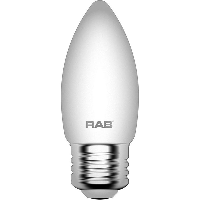 RAB Filament B11 5.5W 60W Equivalent 500Lm E26 90 CRI 2700K Dimmable Frosted (B11-5-E26-927-F-F)